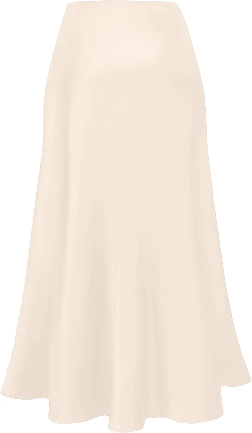ALCEA ROSEA Womens Satin High Waisted Silk A-line Wedding Elegant Elastic Midi Skirt