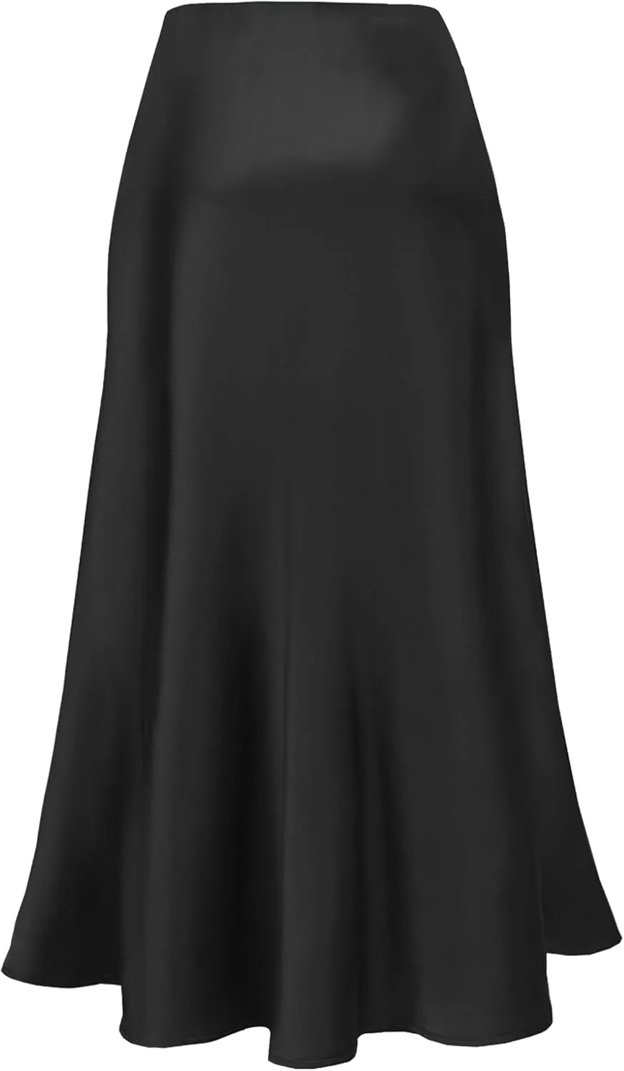 ALCEA ROSEA Womens Satin High Waisted Silk A-line Wedding Elegant Elastic Midi Skirt