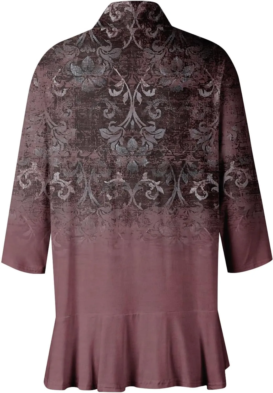 Cardigan for Women Lightweight Summer 3/4 Sleeve Open Front Ruffle Kimono Cardigan Duster