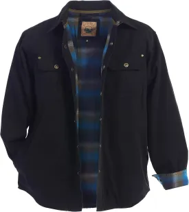 Gioberti Men's 100% Cotton Brushed and Soft Twill Shirt Jacket with Flannel Lining