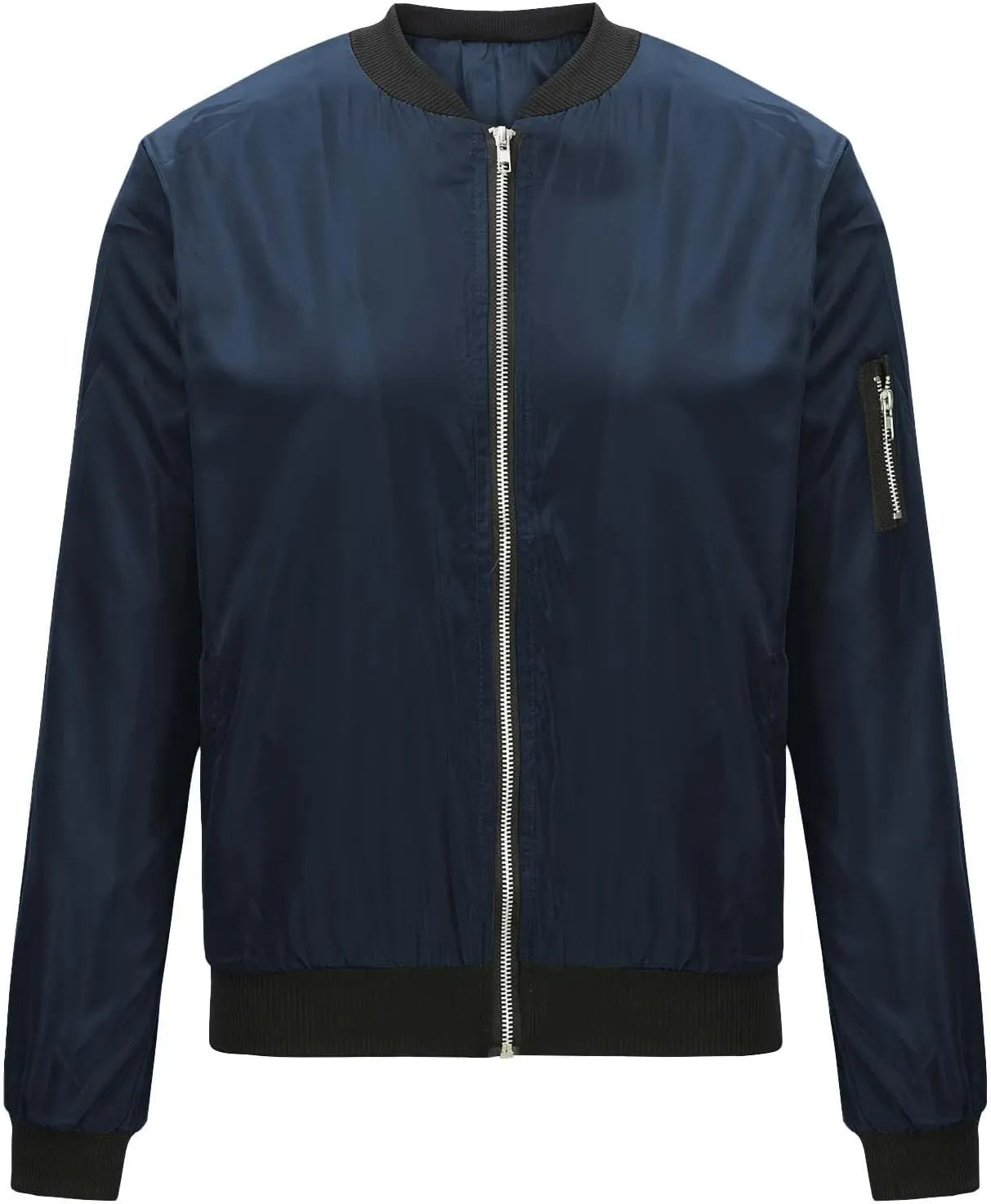 Lightweight Bomber Jackets for Women Trendy Casual Zip Up Coat Spring Fall Outdoor Track Jacket Outerwear Tops