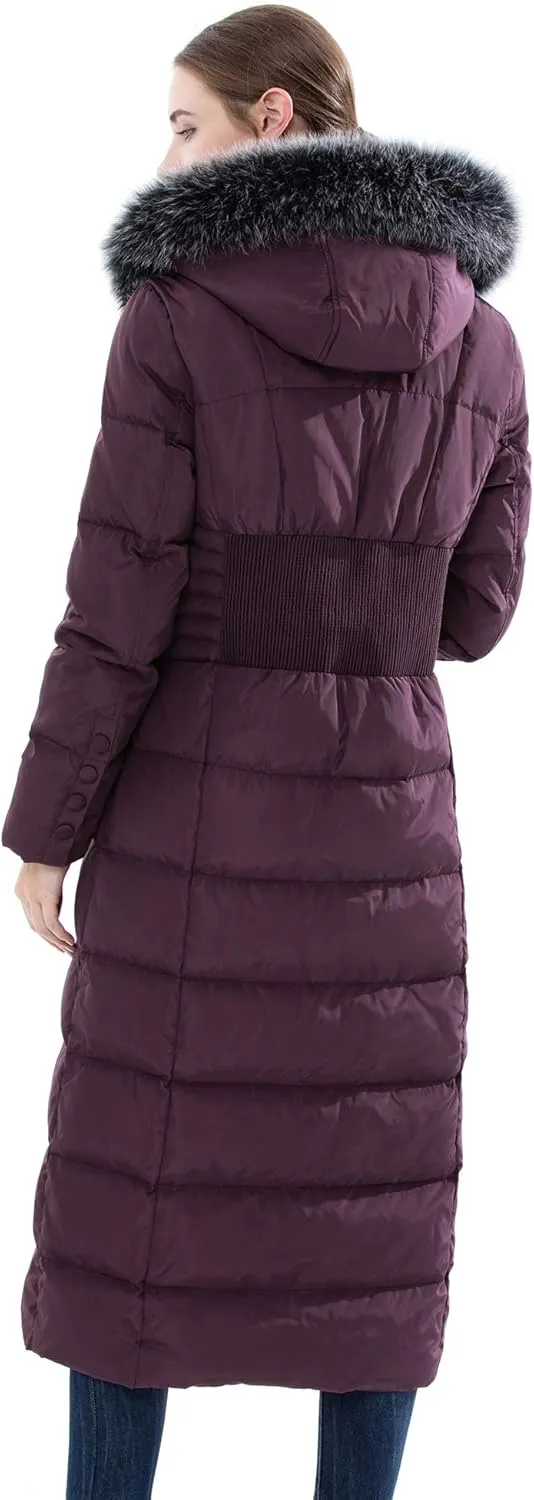 Obosoyo Women's Hooded Thickened Long Down Jacket Maxi Down Parka Puffer Coat