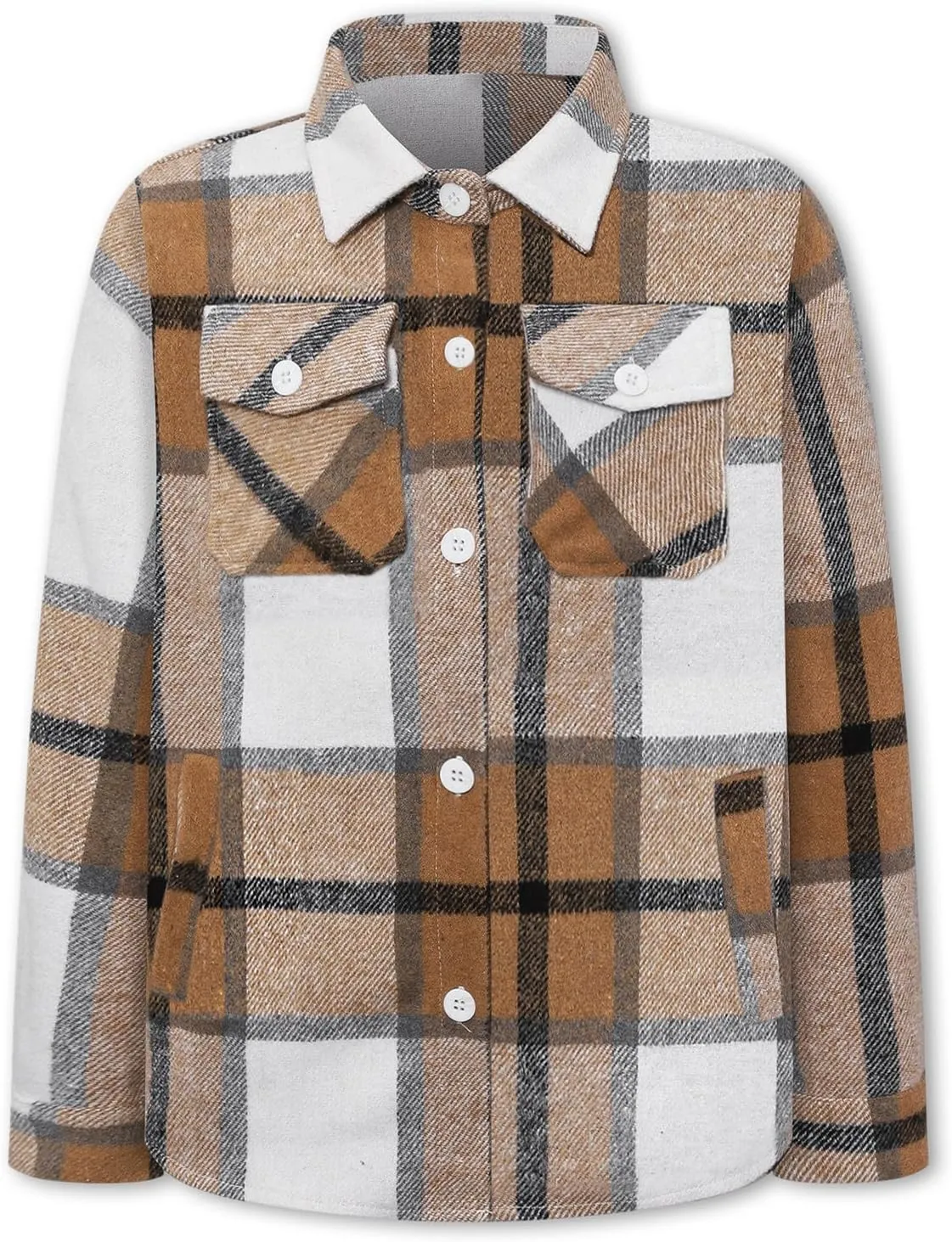 SANGTREE Girls Womens Flannel Shirt Long Sleeve Button Down Plaid Shirt Jacket, 3 Months - US 2XL