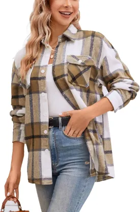 SANGTREE Girls Womens Flannel Shirt Long Sleeve Button Down Plaid Shirt Jacket, 3 Months - US 2XL