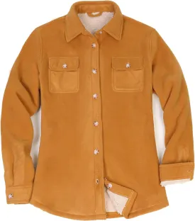 ThCreasa Womens Sherpa Fleece Lined Flannel Shirt Jacket Warm Button Up Plaid Shirt Jac (Sherpa Fleece Throughout)