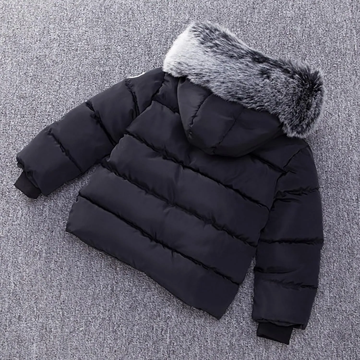 Toddler Coat Thicken Fur Collar Hoodie Jacket Warm Baby Winter Puffer Parka Padded Jacket Baby Boys Girls Outerwear