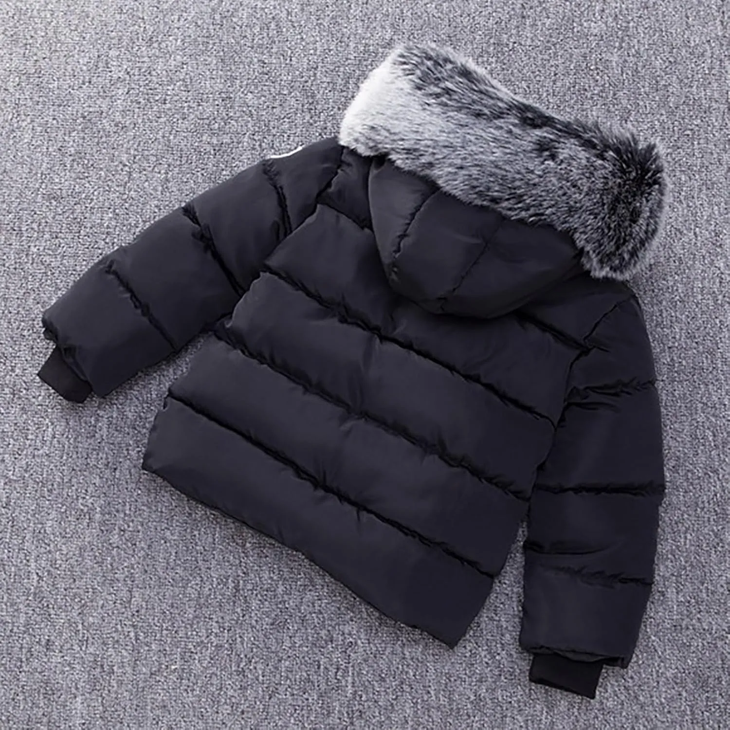 Toddler Coat Thicken Fur Collar Hoodie Jacket Warm Baby Winter Puffer Parka Padded Jacket Baby Boys Girls Outerwear