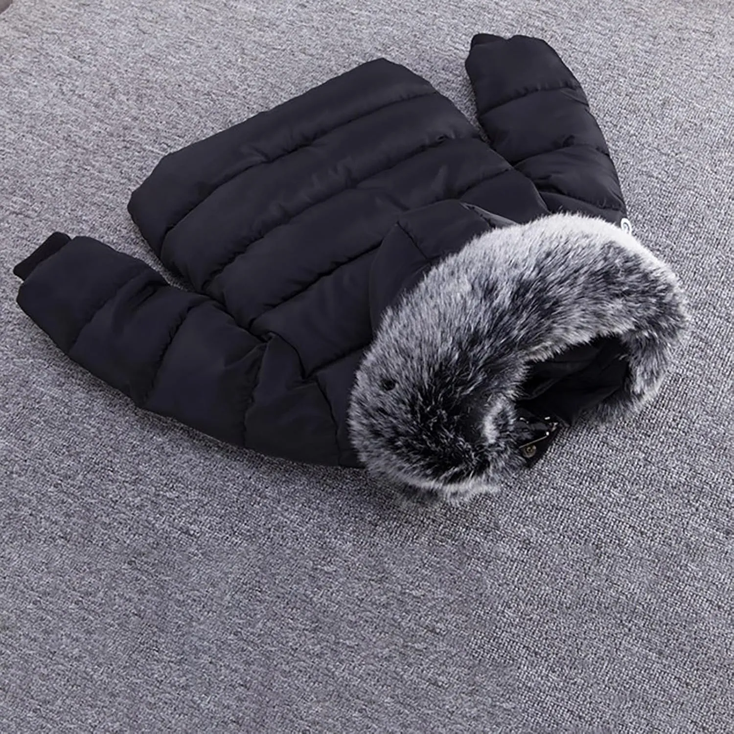 Toddler Coat Thicken Fur Collar Hoodie Jacket Warm Baby Winter Puffer Parka Padded Jacket Baby Boys Girls Outerwear