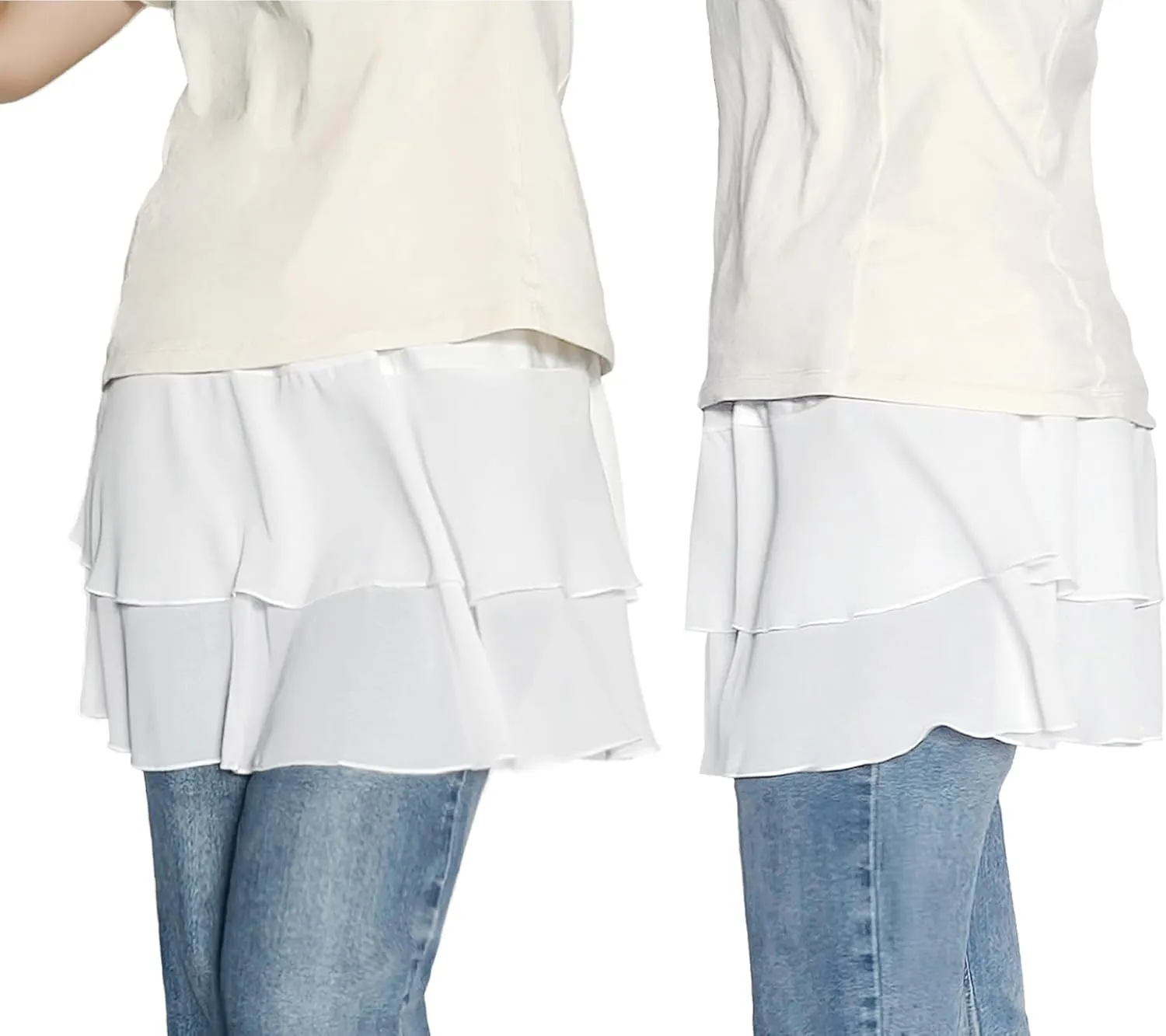 Vanrose Jan Womens Lace Shirt Extender See Through Lace Underskirts Layering Half Slip Clothing Accessories