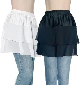 Vanrose Jan Womens Lace Shirt Extender See Through Lace Underskirts Layering Half Slip Clothing Accessories