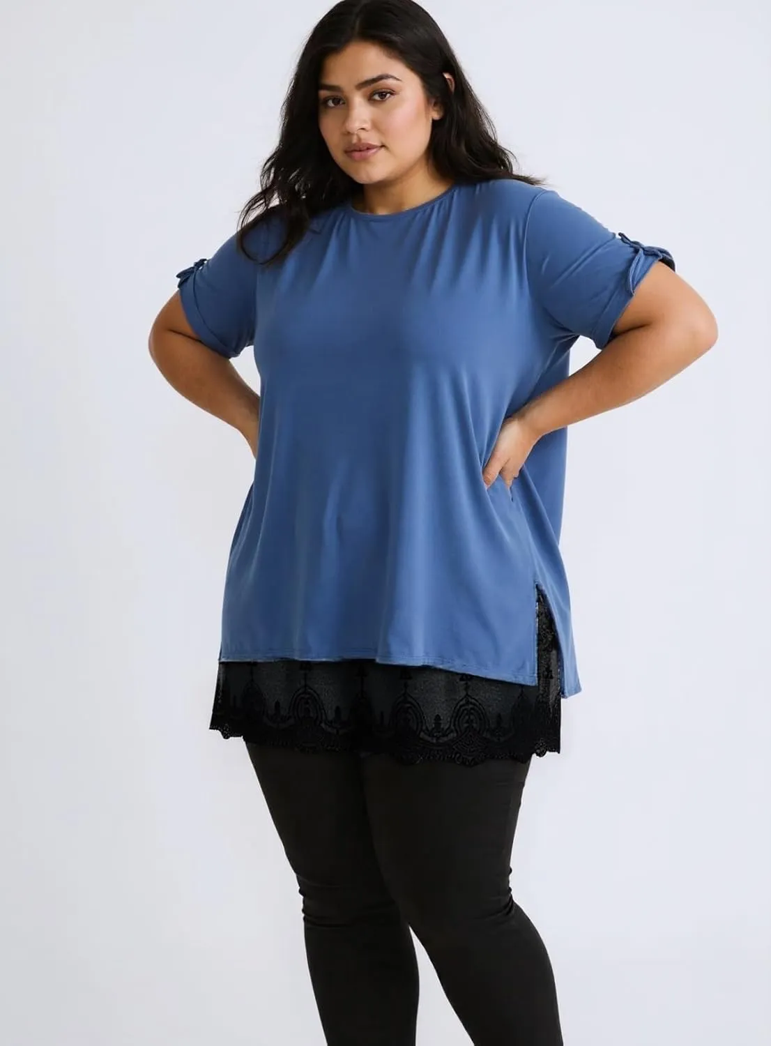 Vanrose Jan Womens Lace Shirt Extender See Through Lace Underskirts Layering Half Slip Clothing Accessories