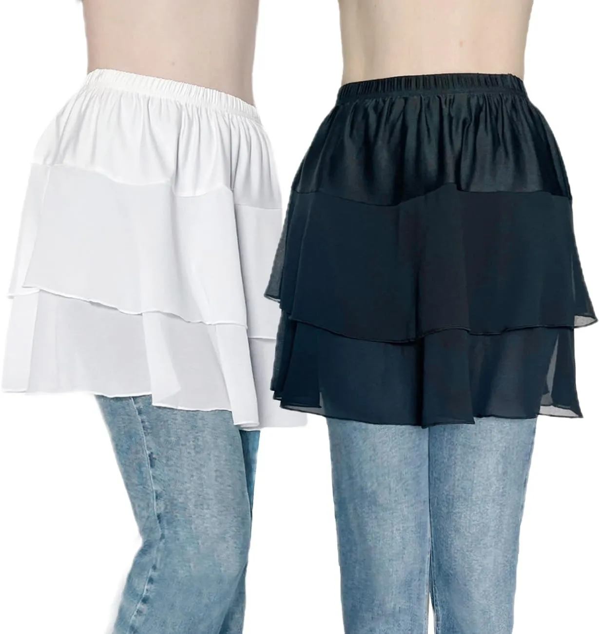 Vanrose Jan Womens Lace Shirt Extender See Through Lace Underskirts Layering Half Slip Clothing Accessories