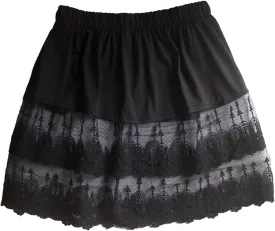 Vanrose Jan Women's Sheer Underskirt See Through Lace Trim Layering V28 Black S/M