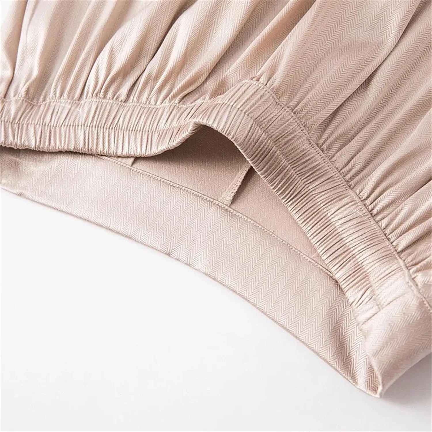 Women's High Waist Wide Leg Pants Mulberry Silk Satin Elastic Cropped Casual Trousers with Pocket