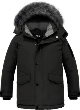 ZSHOW Boys' Warm Winter Coat Waterproof Parka Hooded Puffer Jacket